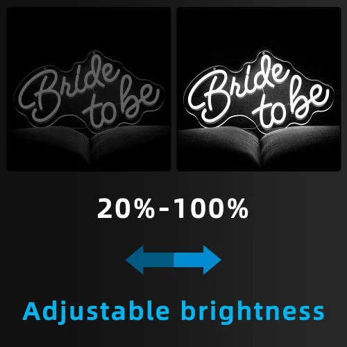 Vista 4 de Letrero de pared LED con texto en inglés "Bride to be Letras" para Navidad, despedida de soltera, regalos de compromiso, letrero de neón