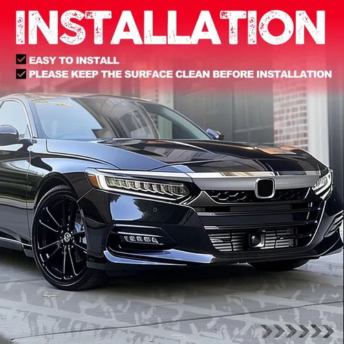 Vista 5 de KUAFU Juego de 3 piezas para parrilla delantera y cubierta de párpados compatible con Honda Accord 10th Gen Sedán 2018-2020, parrilla superior