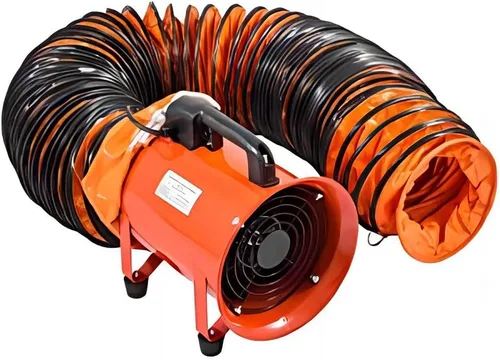 Vista 9 de Manguera flexible de PVC, manguera de conducto HVAC ignífuga para ventilador con cuerda ajustable y anillo en D, fácil almacenamiento