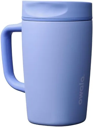 Vista 12 de Owala SmoothSip Slider - Vaso de café aislado de acero inoxidable, reutilizable, taza de café helado, taza de viaje para café caliente, sin BPA, 12
