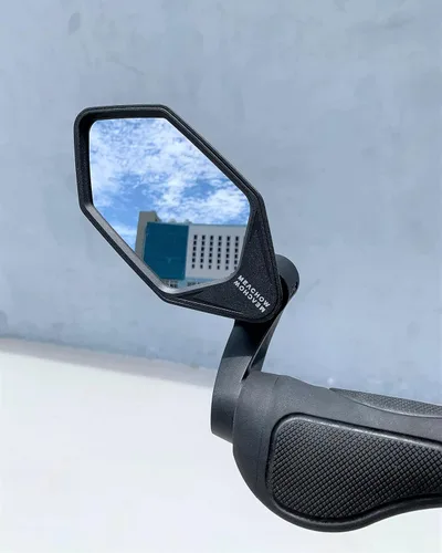 Vista 5 de Nuevo Espejo de Bicicleta con Extremo de Barra, Lente de Vidrio de Grado Automotriz Crystal UHD para Bicicleta Eléctrica, Resistente a Arañazos Lado