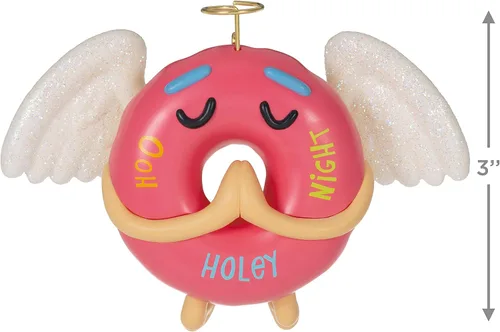 Vista 5 de Hallmark Keepsake Adorno de Navidad 2021, Ooh Holey Night Donut Angel