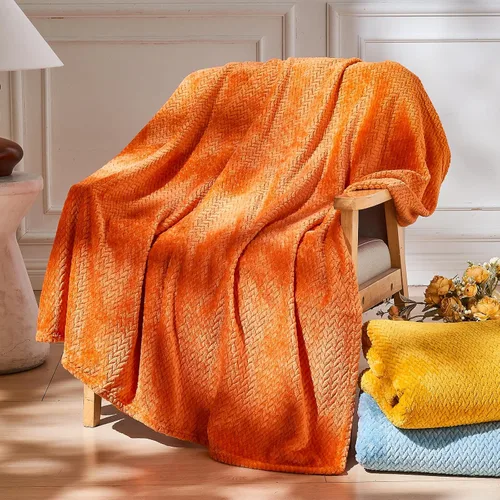 Vista 42 de NEWCOSPLAY Manta de Tiro Súper Suave Aqua Franela Sedosa Premium Fleece con Patrón de Hojas Ligera Manta de Cama para Uso en Todas las Estaciones