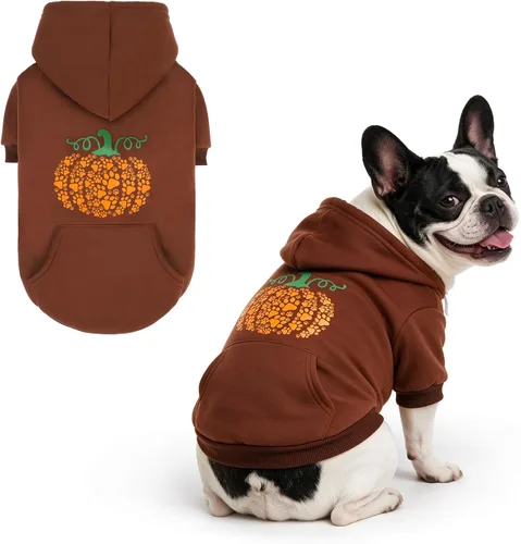 Vista 53 de KOOLTAIL Sudadera básica con capucha para perro, suave y cálida, con agujero para correa y con bolsillo, abrigo de invierno para perros, ropa