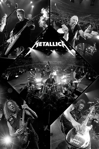 Vista 10 de POSTER STOP ONLINE Metallica - Póster musical impreso en vivo en blanco y negro (tamaño: 24 x 36 pulgadas) (póster laminado)