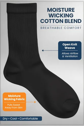 Vista 5 de Calcetines para diabéticos Special Essentials para hombres y mujeres – 12 pares de calcetines para neuropatía sin ataduras que absorben la humedad