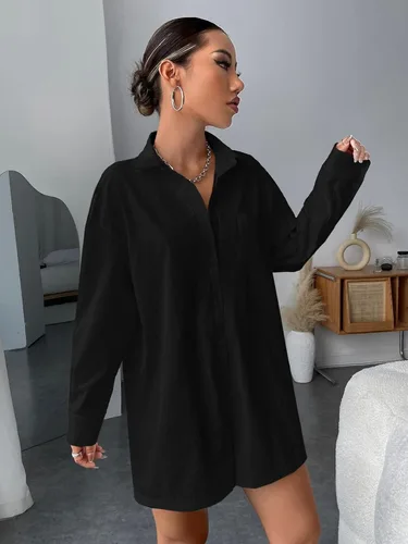 Vista 4 de SOLY HUX Women's Button Down Long Sleeve Collar One Piece Romper Playsuit Bodysuit Short Jumpsuit