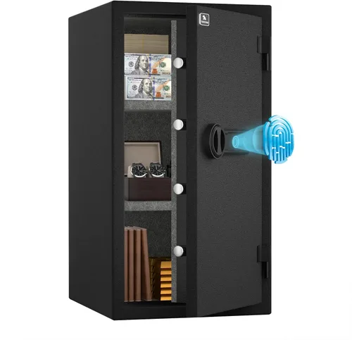 Vista 10 de TIGERKING Caja fuerte ignífuga, 1.8 pies cúbicos, caja de seguridad digital grande de acero con teclado de botón de código, resistente para el hogar