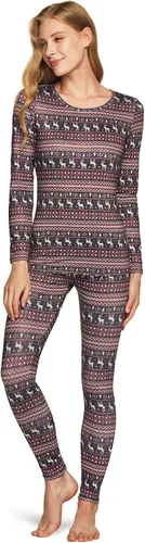 Vista 7 de TSLA Conjunto de ropa interior térmica para mujer, vellón suave, pantalones largos, primera capa cálida para invierno, parte superior e inferior