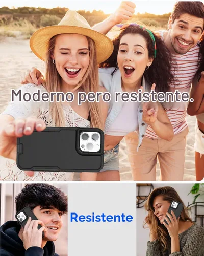 Vista 9 de AICase Funda para iPhone 14 Pro Max con protector de pantalla de vidrio + lente de cámara, resistente protección contra caídas, cuerpo completo