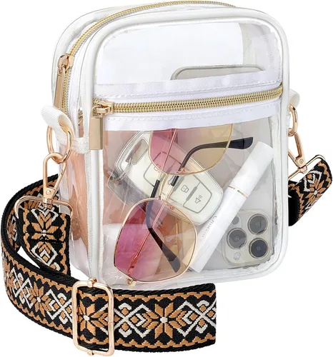 Vista 15 de PACKISM Bolsa transparente para eventos de estadio – Monederos pequeños transparentes para mujer, bolsa bandolera para conciertos y eventos