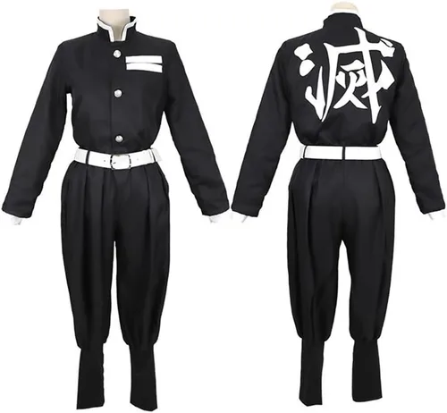 Vista 3 de Disfraz de kimono de Demon Tanjiro con arete para cosplay de Shinobu Zenitsu Giyuu Tomioka para mujeres y hombres