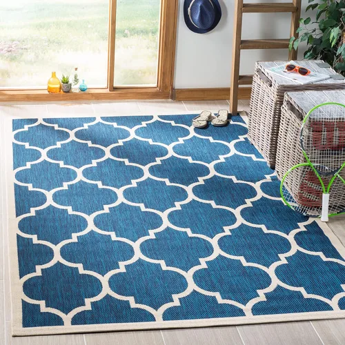 Vista 32 de SAFAVIEH Courtyard Collection - Alfombra decorativa de 2 x 3 pies 7 pulgadas, verde oscuro y beige, no desprende pelusa y de fácil cuidado