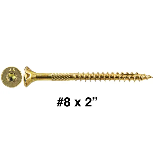 Vista 102 de 8 x 1 revestimiento exterior recubierto de bronce, tornillo de madera multiusos compatible con ACQ, cabeza plana Torx/Star Drive de 1 libra, 288