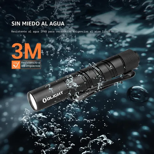 Vista 7 de OLIGHT I3T 2 EOS - Linterna de bolsillo EDC, 200 lúmenes, luz de mano compacta y brillante, doble salida, interruptor en la cola con batería AAA