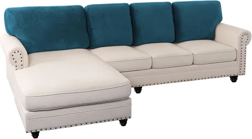 Vista 24 de PrinceDeco Fundas de cojín para sofá, funda elástica y lavable, funda de cojín ajustable de tela de terciopelo antideslizante, protector de muebles