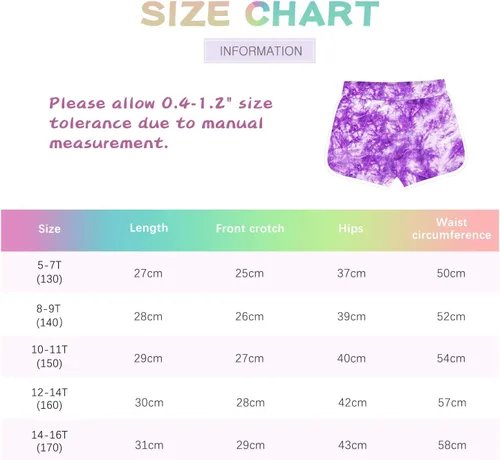 Vista 2 de ZukoCert Paquete de 5 pantalones cortos deportivos para niñas con cordón, pantalones cortos de delfín para niñas, pantalones cortos para correr