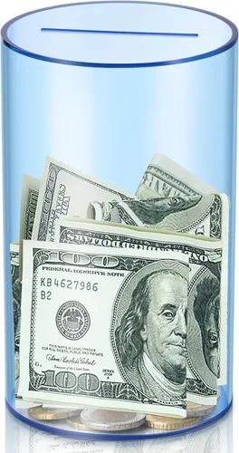Vista 11 de hizgo Alcancía azul transparente para adultos y niños, tarro de ahorro de acrílico no penible, debe romperse para abrir, tamaño mediano