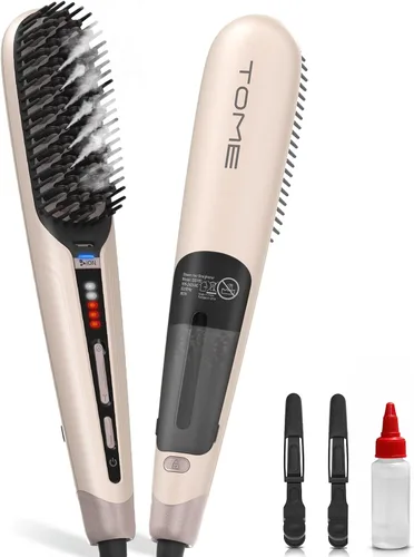 Vista 12 de TOME Cepillo de pelo de vapor, 2 niveles de vapor, 3 calor 360–430°F Negro