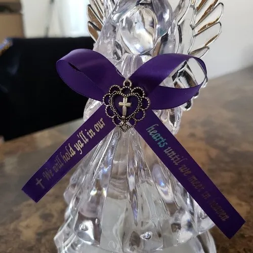 Vista 6 de 25 cintas personalizadas de servicio conmemorativo para celebración fúnebre de la vida, por encargo, conmemoración de conciencia, aniversario, cruz
