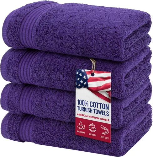 Vista 39 de Juego de toallas American Veteran Towel, de lujo, 6 piezas de algodón 100 % turco para máxima suavidad y absorción, para hotel y spa