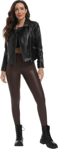 Vista 7 de HARTPOR Leggings de piel sintética para mujer de 2528 pulgadas, pantalones de cuero con control de abdomen y cintura alta, leggings de cuero