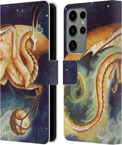 Vista 52 de Head Case Designs Officially Licensed Carla Morrow Galactic Entrancement Dragons Leather Wallet Case Compatible with Samsung Galaxy A07 4G