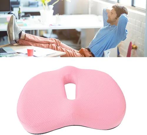 Vista 2 de Almohada elástica suave con forma de dona, cojín ortopédico para silla de oficina, cojín de espuma viscoelástica para silla de ruedas con diseño