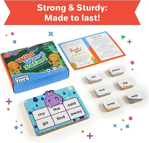 Vista 7 de Barnacle Toys Wild Word Safari - CVC Sight Word Reading Games, alternativas de tarjetas flash de fonética primaria para niños, actividades