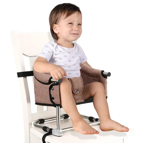 Vista 14 de Asiento elevador para mesa de comedor, silla elevadora portátil 3 en 1 con hebilla de seguridad, asiento de alimentación de bebé ajustable y Negro