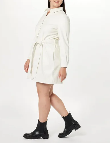 Vista 7 de The Drop Vestido camisero de cuero vegano Sam para mujer