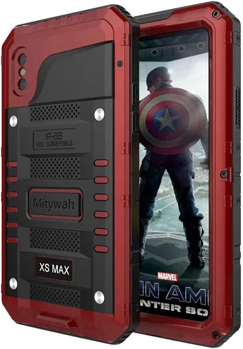 Vista 22 de Mitywah Funda impermeable para iPhone 11, resistente y duradera, de metal, protección de pantalla integrada, impermeable, a prueba de golpes, a Negro
