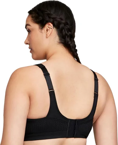 Vista 7 de Full Figure Plus Size High Impact Wonderwire Sports Bra Underwire #9066 Negro
