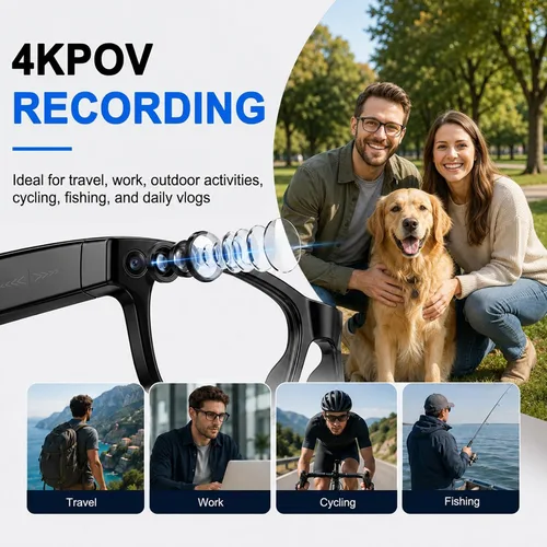 Vista 4 de Lentes inteligentes AI con cámara, captura de fotos y video