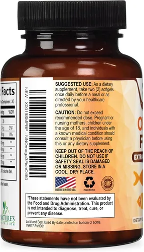 Vista 8 de Suplementos de aceite de pescado Omega 3 – 2400 mg de aceite de pescado por porción – Omega-3 de triple fuerza con ácidos grasos EPA y DHA – Apoyo