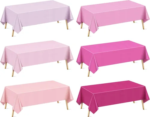 Vista 48 de Mantel rectangular de la serie azul y verde, 4 piezas, 54 x 72 pulgadas, color sólido, impermeable y a prueba de derrames, mantel de plástico