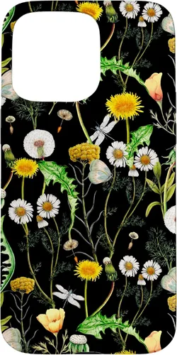 Vista 27 de iPhone 11 Pro Wildflowers Botanical Daisy Flores Dandelion Libélula Estuche de regalo