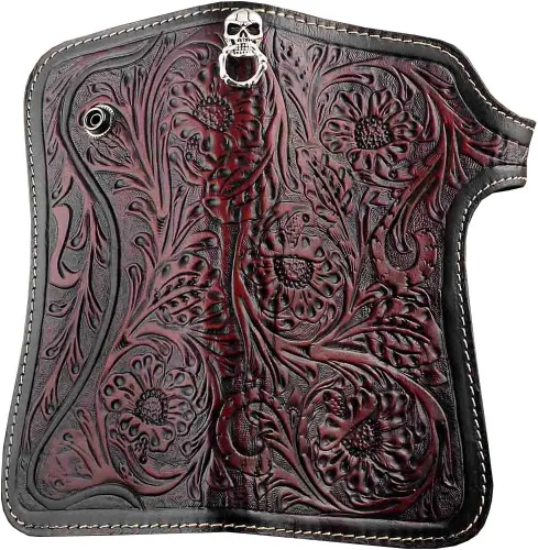 Vista 7 de Cartera larga de cuero con cadena de metal para hombre L69