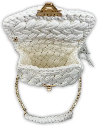 Vista 3 de CHQEL Bolso de noche tipo clutch para mujer, bolso de fiesta de boda hecho a mano con crochet, pequeño bolso cruzado formal con solapa para la noche