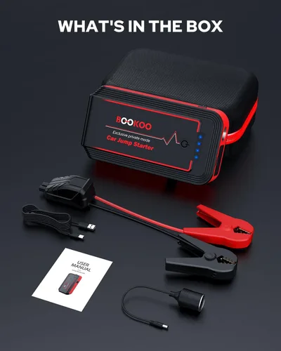 Vista 7 de Arrancador de 4000A, arrancador portátil de batería de coche BOOKOO, paquete de batería de arranque de 12V hasta 10.0L de gasolina o 3.0L de motor