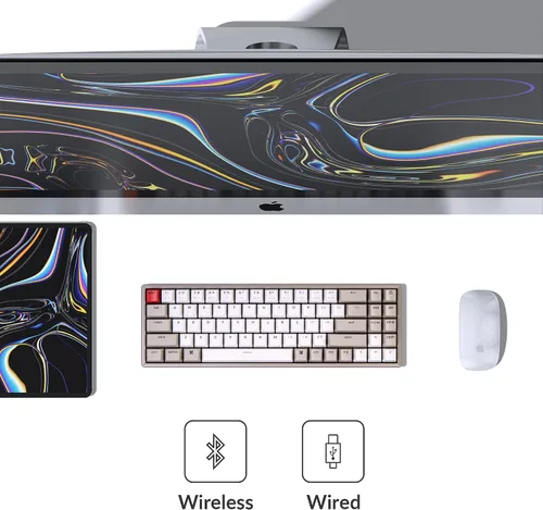 Vista 2 de Keychron Teclado mecánico inalámbrico Bluetooth 51 con marco de aluminio K14 con interruptor rojo tecladobatería recargable teclado compacto de 72