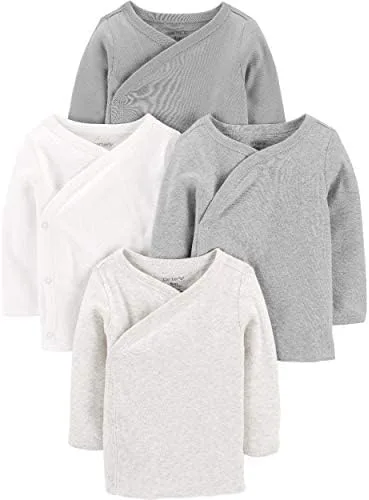 Vista 2 de Carter's Paquete de 4 camisetas tipo kimono de algodón para bebés y niños