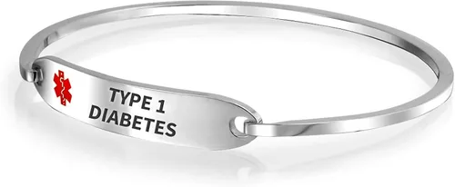 Vista 2 de Pulsera de identificación de alerta médica personalizable, de acero inoxidable, 7.0in