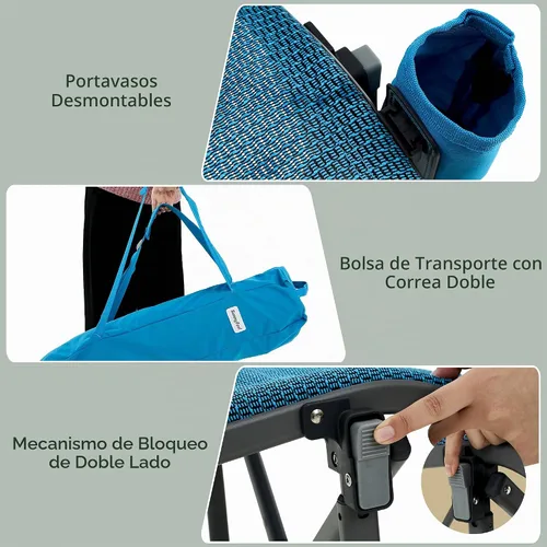 Vista 6 de SUNNYFEEL Silla de camping plegable de respaldo alto 500 libras con marco