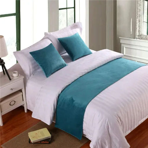 Vista 19 de Pañuelo de terciopelo de lujo, toalla de cola de cama, decoración de ropa de cama para el hogar, hotel, dormitorio
