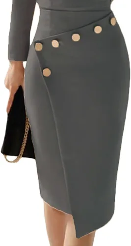 Vista 4 de Lrady - Vestido a media pierna ajustado con cuello en V profundo para mujer