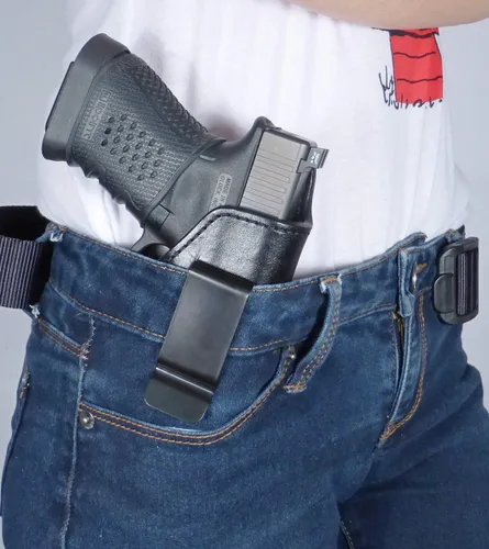Vista 4 de Tactical Scorpion Gear Funda de cuero de grano completo IWB Conceal Carry Gun compatible con: Smith & Wesson S&W M&P Shield