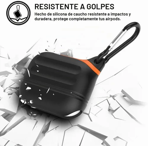 Vista 4 de Funda para AirPods Pro, funda de silicona impermeable para AirPods Pro 2, protección impermeable, portátil, para USB-C/inalámbrico, antipérdida, una