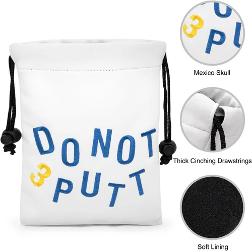 Vista 7 de Bolsa de golf para objetos de valor, bolsa de cuero para camiseta de golf con cierre de cordón, bolsa portátil para pelotas de golf, accesorios