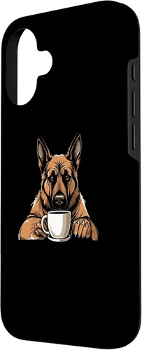 Vista 2 de iPhone 16 Dog Breed Coffee - German Shepherd Case